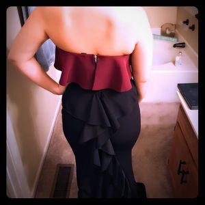 Two piece prom dress.
